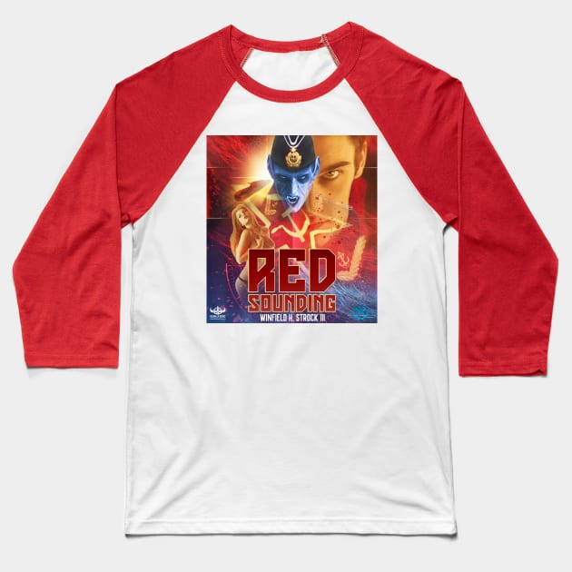 Red Sounding Baseball T-Shirt by Plasmafire Graphics